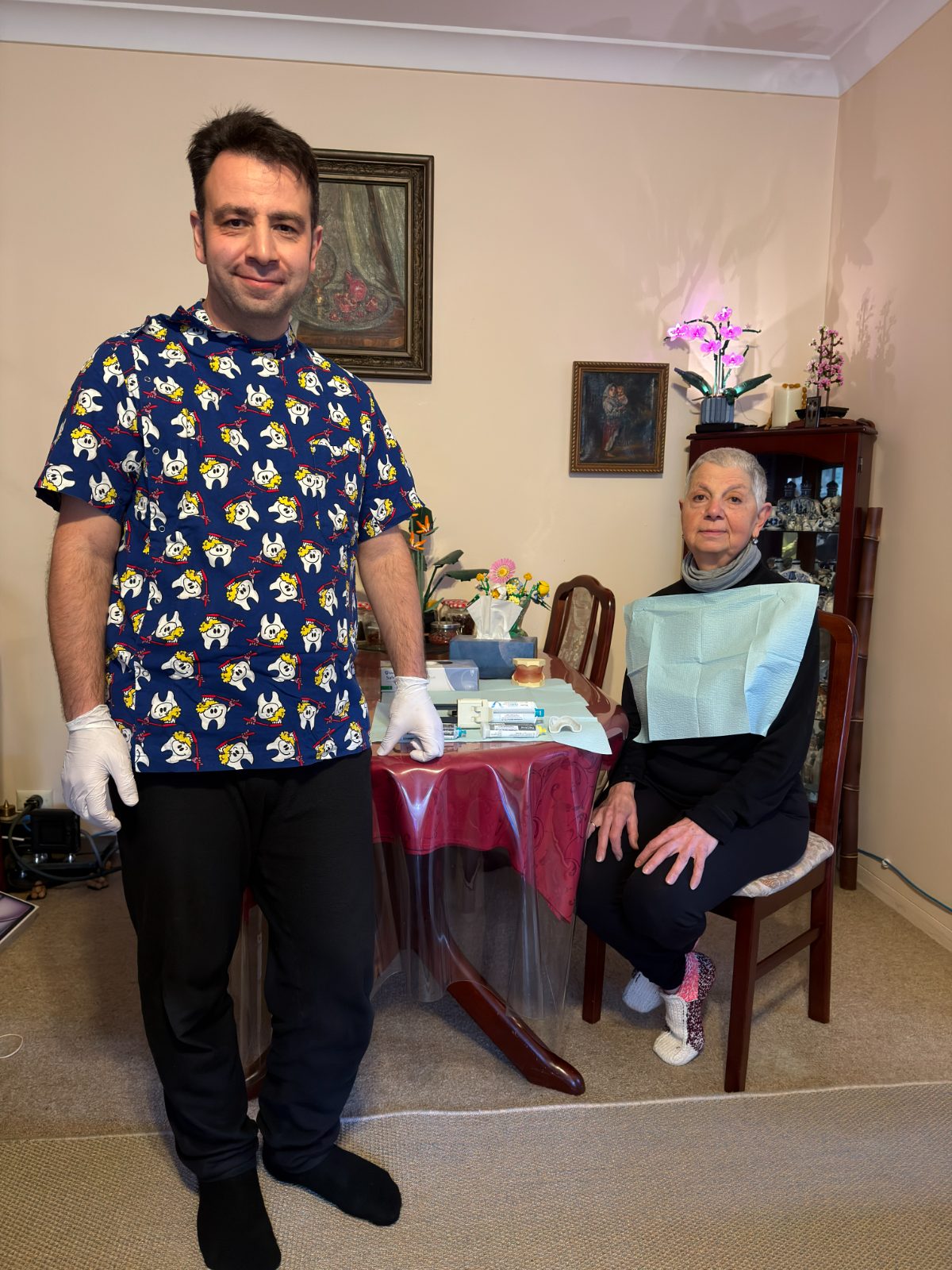 Lev Terterian on a home visit with a patient